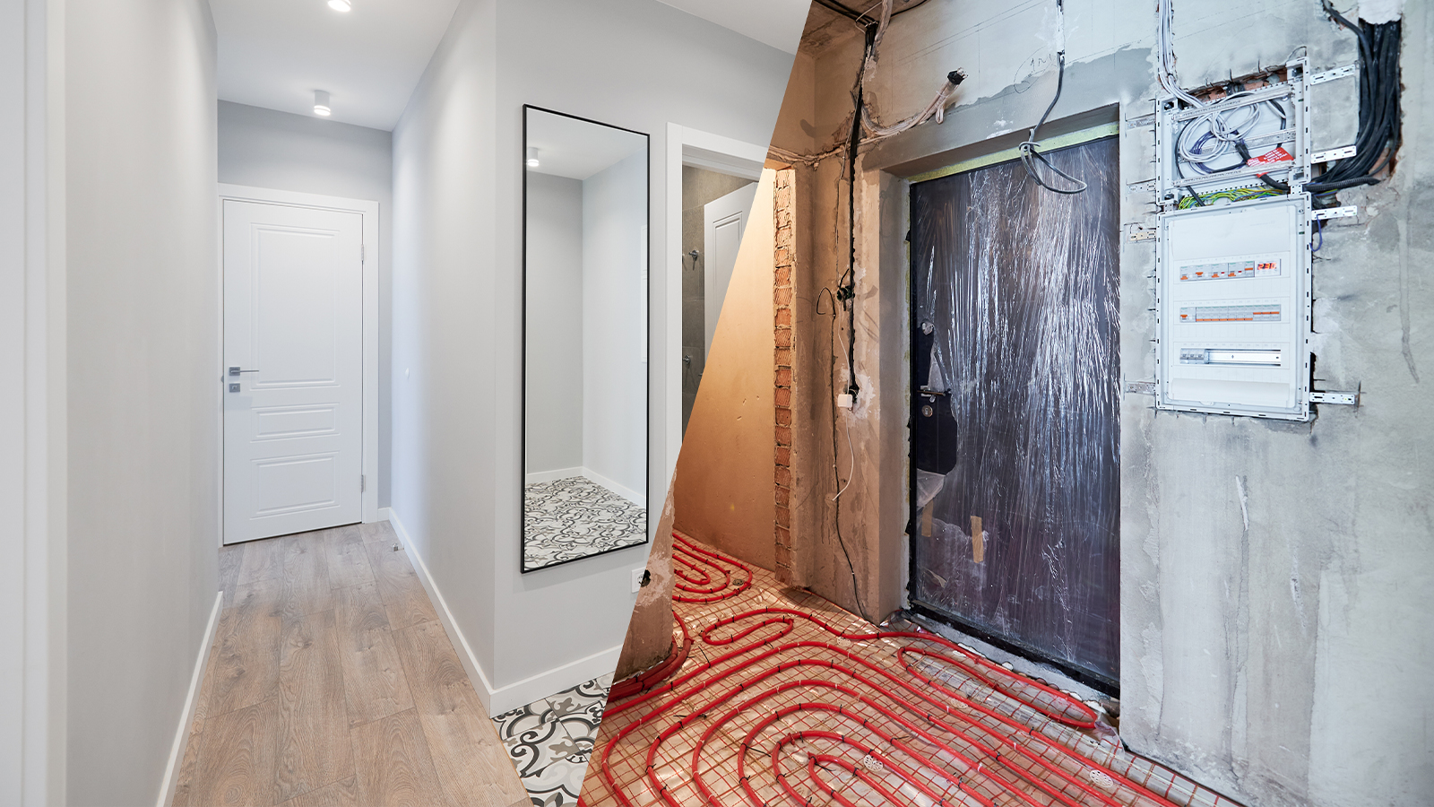 Before and After Bathroom Radiant Heating Upgrade