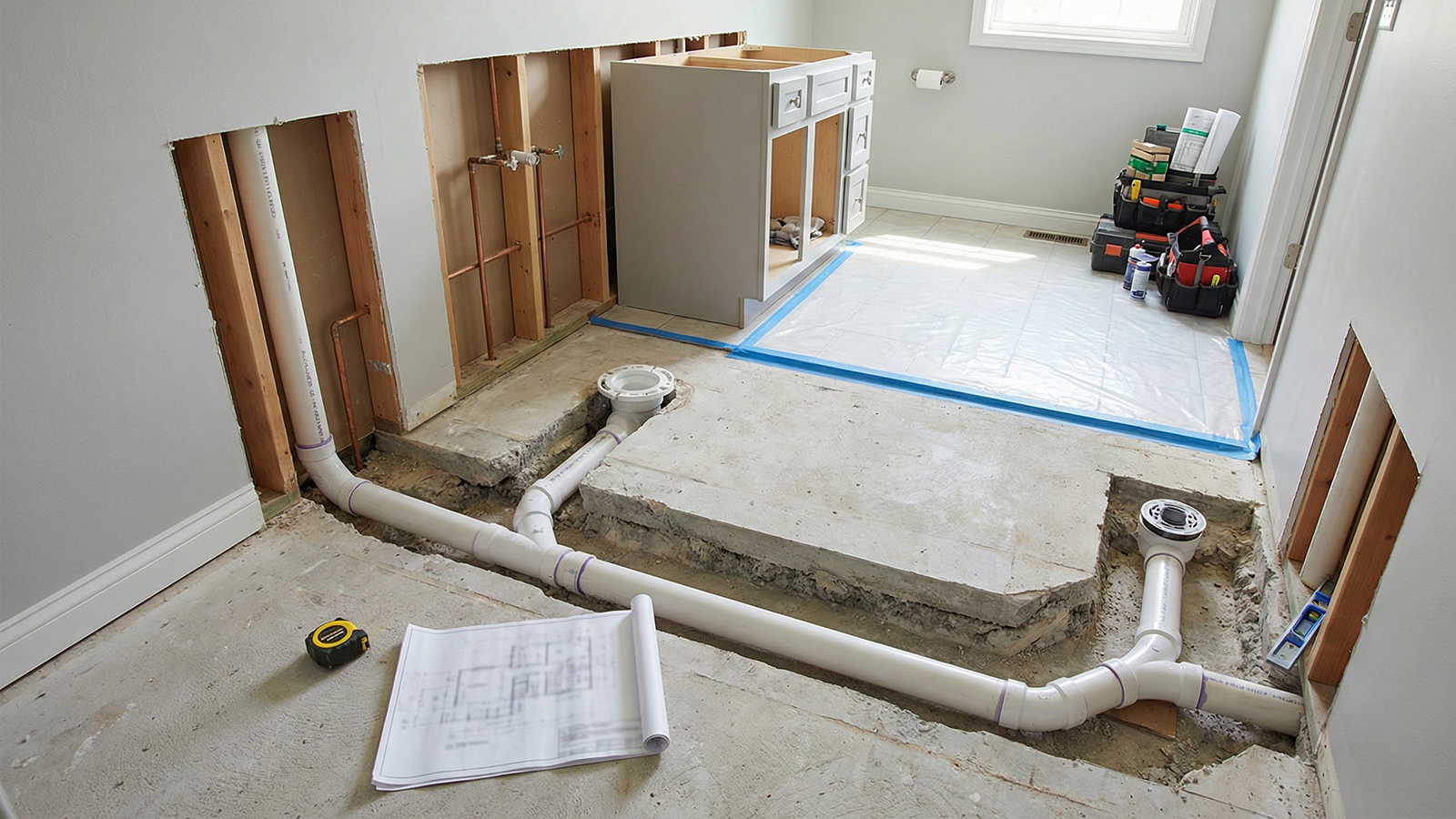 Bathroom Drain Line Renovation Bathroom Drain Line Renovation