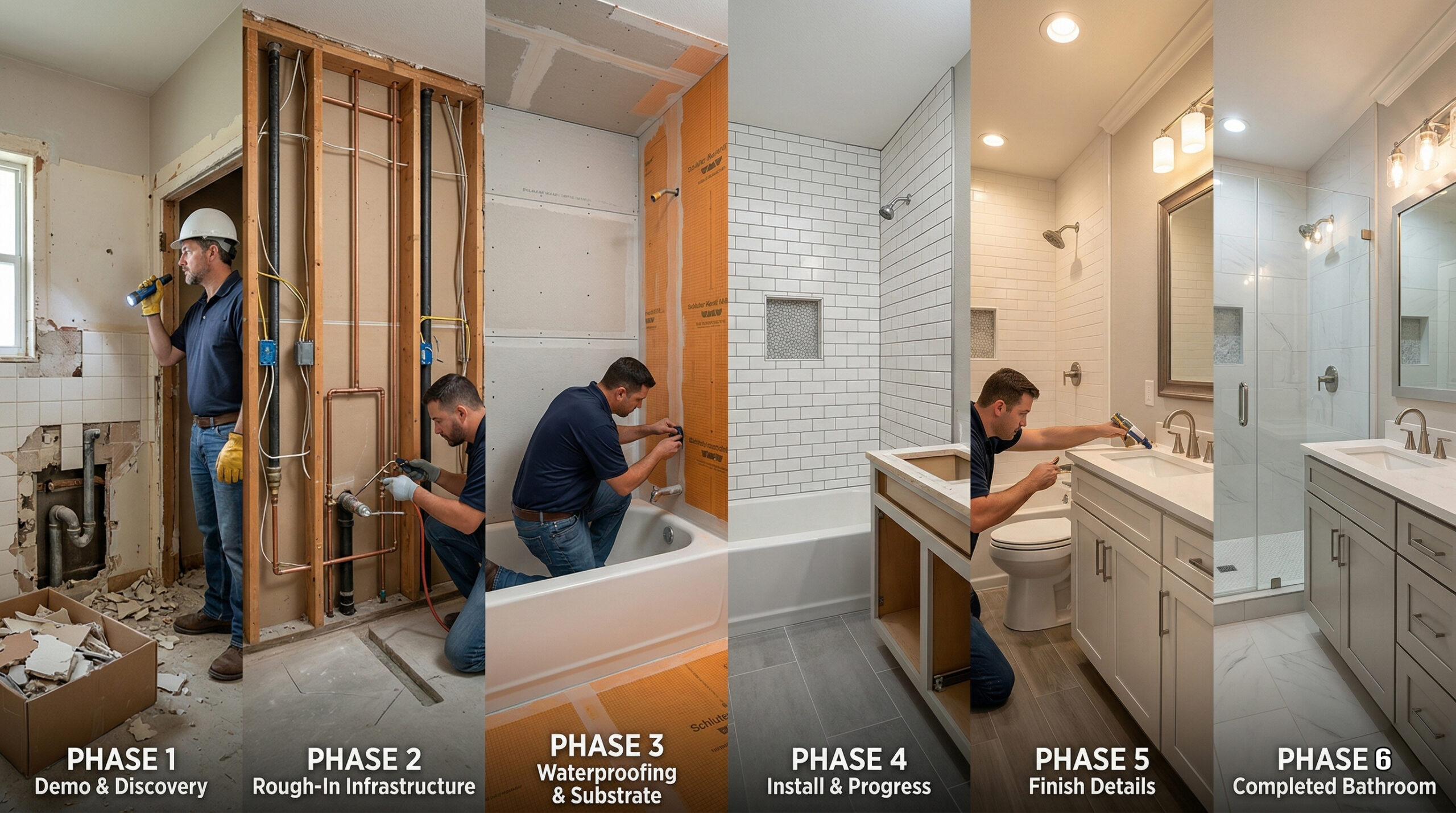 The Phases of a Full Bathroom Remodel Process — In the Order They Actually Happen
